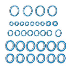 33Pcs RC Wheel Hub Chrome Steel Blue Rubber Sealed Bearings Set for Tra-xxas 8s X-Maxx RC Car Upgrade Parts