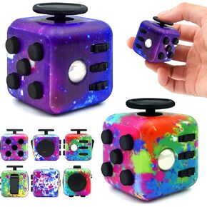 فانغول تململ لعبة Toy Cube ، 6 من جوانب التغلب على الإجهاد والتركيز للبالغين والأطفال ، 2 حزمة مكعب تململ يدويا للبالغين ، تململ ألعاب مكعب مسموعة/صامتة لإضافة/ADHD/OCD