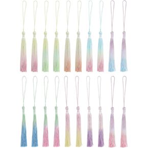 Tupalizy 20PCS Gradient Tassels Bookmarks Mini Silky Handmade Colorful Tassel for Keychain Jewelry Making Graduation Caps Gifts Tags Souvenir DIY Crafts Projects Dress Wedding Party Decor,Mixed Color