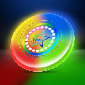 LED Flying Disc Toy للأطفال البالغين ، تم ترقيته 7 أوضاع ديناميكية توهج في حلقة Fiying المظلمة ، واضطيح قرص رياضة وميض ، ولعب الشاطئ الرملي للهجرة الخارجية ، والمتنزه ، والفناء ، والتخييم ، وإرم ولعبة.