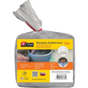 Activa Blackjack White Operwware Clay ، 4lb (1.81kg) - الطين الطبيعي لإطلاق الفرن | مثالي لإنشاء أواني الزهور والمنحوتات والفنون والحرف