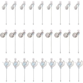 chgcraft 27pcs kettle pearlized رأس دبابيس مستقيمة 3 أنماط خياطة دبابيس دبابيس دبابيس قبعة كعكة دبابيس رأس مسطح للحرف اليدوية ، ومشاريع الخياطة المصنوعة يدويا ، وتصميم الملابس مع قابس