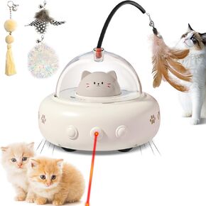 ألعاب القطط بالليزر للقطط الداخلية ، 2 in1intactive Toys Toys Laser و Ringed Cat Wand Tomatible Cat Laser Toy ، للقطط/القطط البالغة بالملل.