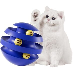 لعبة Roly-Poly Round Interactive Toy للقط ، ألعاب البهلوان المتذبذبة مع لعبة الجرس للقطط الداخلية الخضراء الداكنة