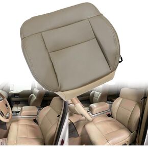 GXARTS Driver Side Bottom Replacement Microfiber Leather Seat Cover Beige Tan #HW Or EW Compatible with Ford F150 Lariat 2005 2006 2007 2008
