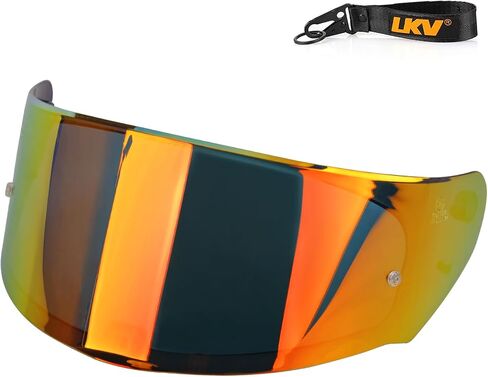 LKV Motorcycle Helmet Visor Replacement LS2 Assault Rapid Stream Outer FF320 FF328 FF353 F800 full face Shield Anti Scratch Tinted UV Protection Chrome Silver in Saudi Arabia