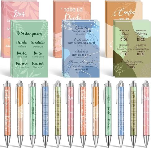 24 PCS Regalos Cristianos en Español الهدايا المسيحية الإسبانية للنساء التخرج التخرج الإيمان بالآية الكتاب المقدس القلم المحمول Regalos Cristianos Para Mujer en Español Church (Boho ، Prayer) in Kuwait