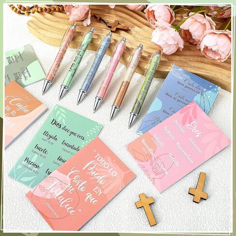 24 PCS Regalos Cristianos en Español الهدايا المسيحية الإسبانية للنساء التخرج التخرج الإيمان بالآية الكتاب المقدس القلم المحمول Regalos Cristianos Para Mujer en Español Church (Boho ، Prayer) in Kuwait