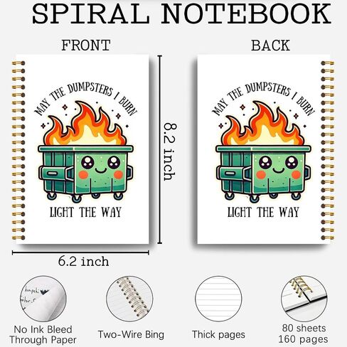 Dumpster Gift Notebooks, Funny Dumpster This Little Light of Mine I'm Gonna Let It Shine Notebook Journal, Funny Office Gifts for Coworkers, Spiral Notebook 5.5x8.3 Inches in Saudi Arabia