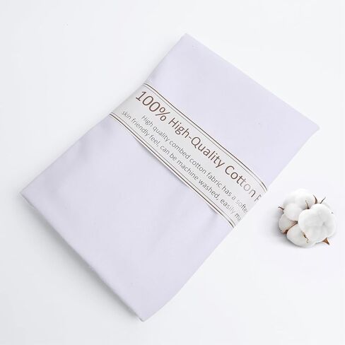 White Cotton Fabric, Natural 100% Cotton Poplin Fabric by The Yard 59 Inches Wide Lining Fabric for Sewing Apparel Cloth Soft Embroidery Quilting, 1 Yard in Saudi Arabia