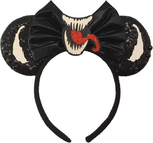 ZHENNAN Mouse Ears Headbands for Women, Glitter Hero Bows Ears Headbands, Costume Cartoon Themed Events Birthday Party Decorations Hair Accessoires in Saudi Arabia
