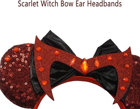 ZHENNAN Mouse Ears Headbands for Women, Glitter Hero Bows Ears Headbands, Costume Cartoon Themed Events Birthday Party Decorations Hair Accessoires in Saudi Arabia