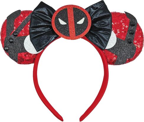 ZHENNAN Mouse Ears Headbands for Women, Glitter Hero Bows Ears Headbands, Costume Cartoon Themed Events Birthday Party Decorations Hair Accessoires in Saudi Arabia