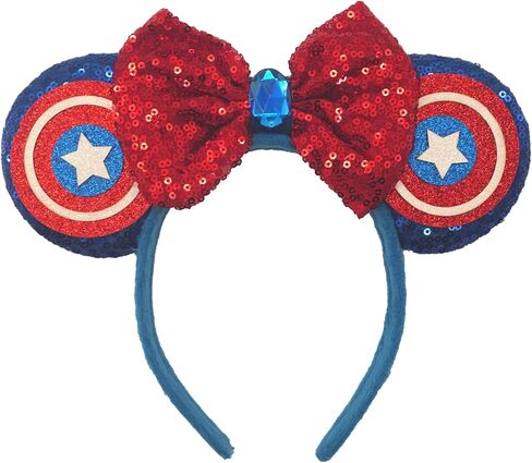 ZHENNAN Mouse Ears Headbands for Women, Glitter Hero Bows Ears Headbands, Costume Cartoon Themed Events Birthday Party Decorations Hair Accessoires in Saudi Arabia