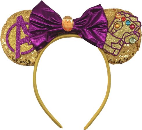 ZHENNAN Mouse Ears Headbands for Women, Glitter Hero Bows Ears Headbands, Costume Cartoon Themed Events Birthday Party Decorations Hair Accessoires in Saudi Arabia