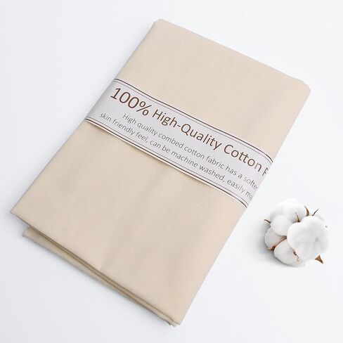 White Cotton Fabric, Natural 100% Cotton Poplin Fabric by The Yard 59 Inches Wide Lining Fabric for Sewing Apparel Cloth Soft Embroidery Quilting, 1 Yard in Saudi Arabia