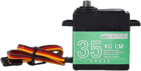 35 كجم RC Servo Motor Steering Servo Metal Gear مقاومة للماء مع 25T Servo Horn for RC Car Truck Poat Model Parts ، زاوية التحكم 180 درجة (Green-35kg) in Kuwait