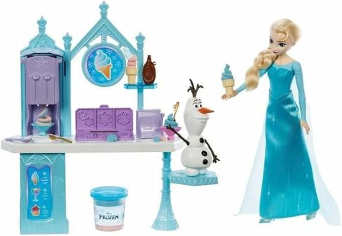 Mattel Disney Frozen Dessert Playet مع Elsa Fashion Doll ، Figure Olaf ، ألوان العجين و 10+ قطع اللعب ، مستوحاة من الفيلم in Kuwait