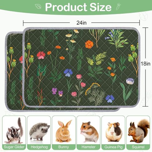 Bienbee غينيا خنزير خنازير ، 2 حزمة 47 "× 24" قابلة لإعادة الاستخدام غينيا خنزير القفص بطانة مقاومة للماء وصلة صغيرة الفراش حيوانات غينيا قابلة للغسل منصات تبول الخنزير لخنزير للحيوانات الأليفة الصغيرة أرنب أرنب ، الفطر in Kuwait