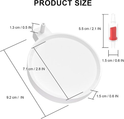 1.96 Inch Nano Air Stone - High Oxygen Diffuser for Aquariums, Plate Shape Bubbler with 1 Check Valve, Fish Tank Air Pump Accessories for Tanks (White,5 cm) in Saudi Arabia