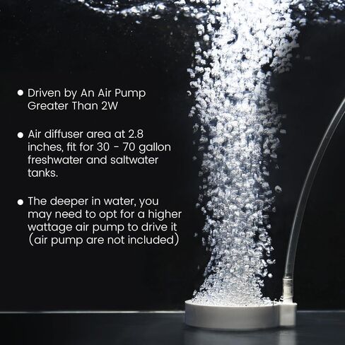 1.96 Inch Nano Air Stone - High Oxygen Diffuser for Aquariums, Plate Shape Bubbler with 1 Check Valve, Fish Tank Air Pump Accessories for Tanks (White,5 cm) in Saudi Arabia