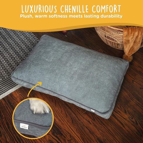 Milo Dog Bed for Medium Dogs, Waterproof Pet Bed Pillows with Removable Washable Cover, Pet Sleeping Mattress, 30 x 20 Inches, Dove Gray in Saudi Arabia
