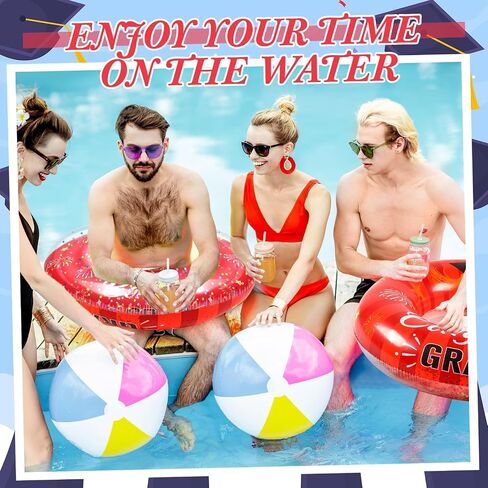 ShinyRelief 2 Pcs Graduation Swimming Ring 36 Inch Graduation Pool Float Congrats Grad Swim Tube Class of 2025 Party Favors Inflatable Grad Pool Float Ring for Beach Party Decoration in Kuwait