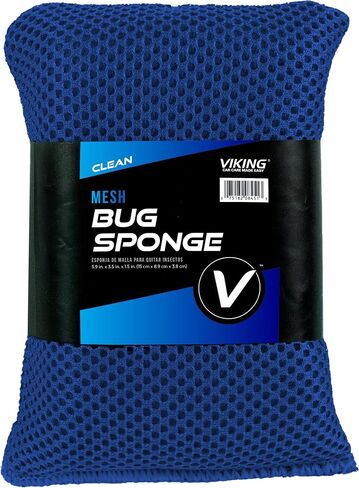 VIKING Mesh Bug Sponge, Car Wash Sponge for Cleaning Bugs and Tar, Royal Blue, 4 inch by 6 inch, 2 Pack in Saudi Arabia