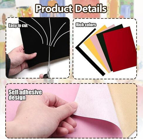 Biaungdo 12 Pcs Self Adhesive Felt Sheets, Pink Felt Sheet with Adhesive Backing, 8 x 12 Inch Felts Fabric Peel and Stick Felts Liners for Arts Crafts Drawer Jewelry Box(A4 Size) in Saudi Arabia