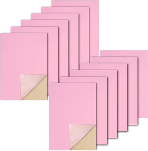 Biaungdo 12 Pcs Self Adhesive Felt Sheets, Pink Felt Sheet with Adhesive Backing, 8 x 12 Inch Felts Fabric Peel and Stick Felts Liners for Arts Crafts Drawer Jewelry Box(A4 Size) in Saudi Arabia