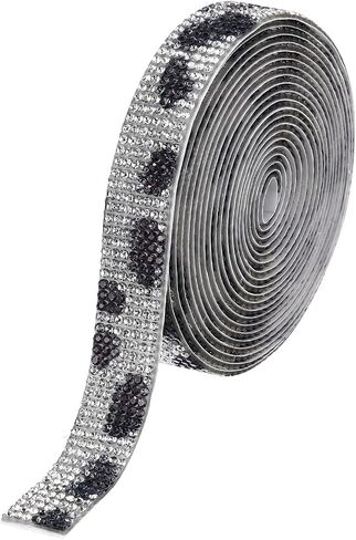 MECCANIXITY Rhinestone Strips,3 Yard 0.6 Inch Adhesive Rhinestone Ribbon Bling Rhinestone Tape for for DIY Crafts, Party Car Phone Decorations,Cow Pattern in Saudi Arabia