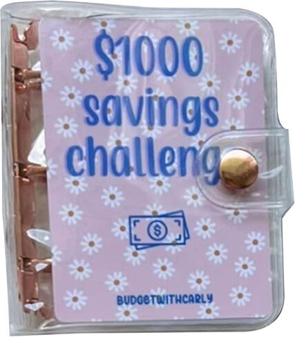 Mini Binder Savings Challenge $150/300/500/1000 Saving Money Budgets Cash Envelope Wallet Budget Binder Notebook in Saudi Arabia