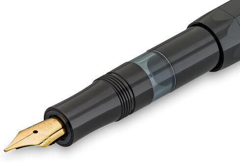 Kaweco PISTON SPORT CLASSIC Black/Gold I Premium Plastic Fountain Pen for Ink Bottles with Transparent Ink Window in Nostalgic Box I Exclusive Piston Filler 13 cm I Nib: F (Fine) in Kuwait