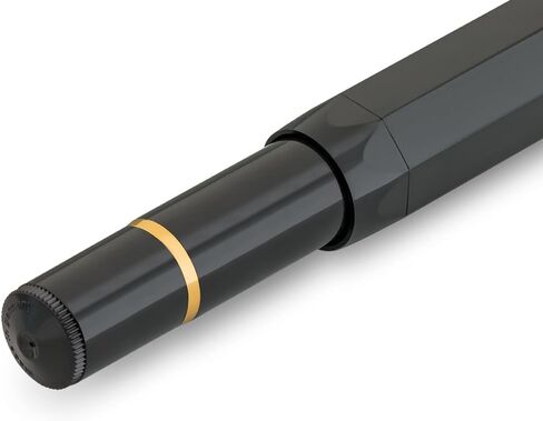 Kaweco PISTON SPORT CLASSIC Black/Gold I Premium Plastic Fountain Pen for Ink Bottles with Transparent Ink Window in Nostalgic Box I Exclusive Piston Filler 13 cm I Nib: F (Fine) in Kuwait