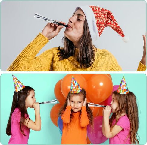 Noise Makers Party Blowers Novelty Noisemaker Metallic Fringed Horns New Years Birthday Party Favors Gold 48Pcs in Saudi Arabia
