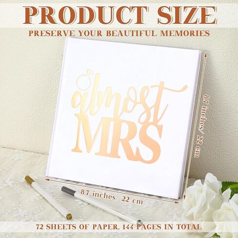 Bridal Shower Guest Book Bachelorette Party Scrapbook Letters to the Bride Scrapbook مع 2 أقلامًا 8.7 "ألبوم زوار زوارق مع 144 صفحة in Kuwait
