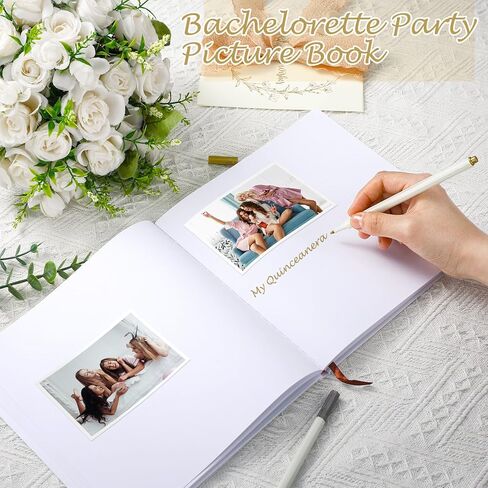Bridal Shower Guest Book Bachelorette Party Scrapbook Letters to the Bride Scrapbook مع 2 أقلامًا 8.7 "ألبوم زوار زوارق مع 144 صفحة in Kuwait