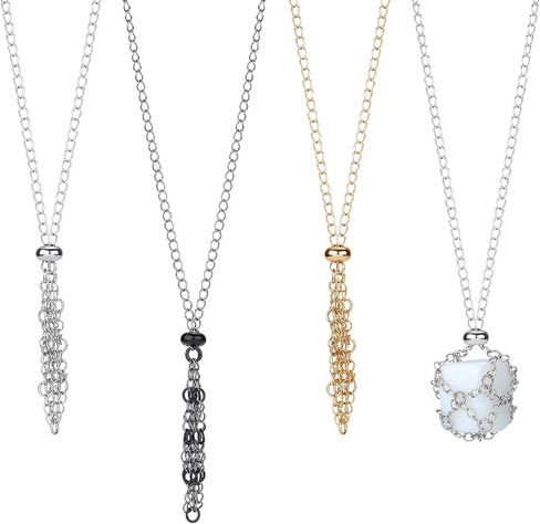 Crystal Stone Holder Necklace - Adjustable Brass Holder for Jewelry DIY in Saudi Arabia