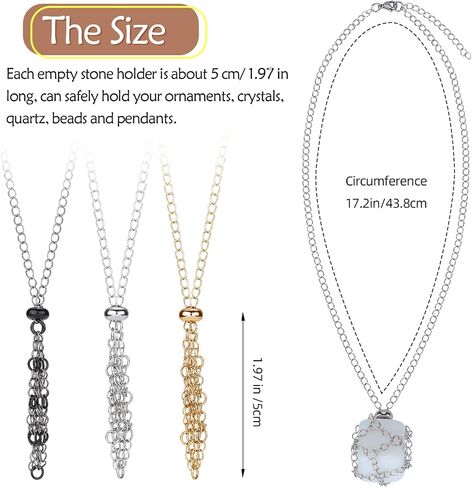 Crystal Stone Holder Necklace - Adjustable Brass Holder for Jewelry DIY in Saudi Arabia