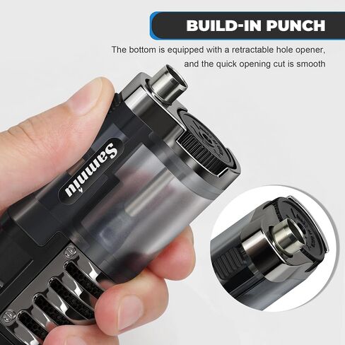 SAMNIU Pack of 2 Torch Lighter, Triple Jet Flames, Visible Gas Tank, Windproof Butane Refill Pocket Lighters for Candle, Men’s Gift (Gas not Included) in Kuwait