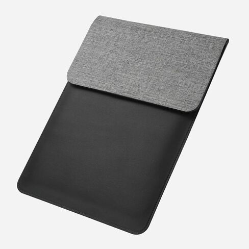 5 in 1 Laptop Sleeve with Wireless Charging12-14, Charge 3 Devices at Once, PU Leather Laptop Bag with Pocket (Black) in Saudi Arabia