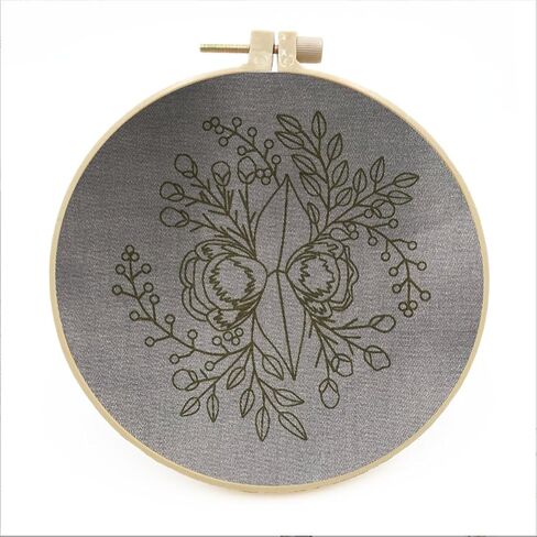 Meecaa Cat Flowers Animal Embroidery Kit Starter Set, Hand Embroidery Set,Pattern Printed Cross Stitch Set for Beginner Adults, with Embroidery Hoop and Instructions (Cat) in Saudi Arabia