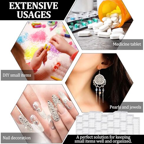 300 Pcs Small Plastic Bead Storage Containers for Organizing with Hinged Lid Transparent Clear Craft Supply Box for DIY Art Craft Accessory, Jewelry, Game Pieces,1.77 x 1.77 x 0.75 Inches in Kuwait