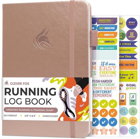 دفتر سجل Running Clever Fox - مجلة تعقب التدريب الكاملة للتشغيل - مخطط المتسابقين ، هدايا تتبع وأشياء للعدائين والنساء والرجال (أسود) in Kuwait