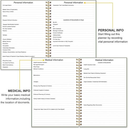 End of Life Planner – Final Arrangements Organizer for Beneficiary, Will Preparation, Last Wishes & Funeral Planning, 5.8" x 8.5", Green in Saudi Arabia