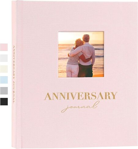 Wedding Anniversary Journal Notebook From 1st to 70th Linen Cover Anniversary Scrapbook Wedding Anniversary Memory Book for Couples Newlywed Marriage (Beige, 185 Pages) in Saudi Arabia