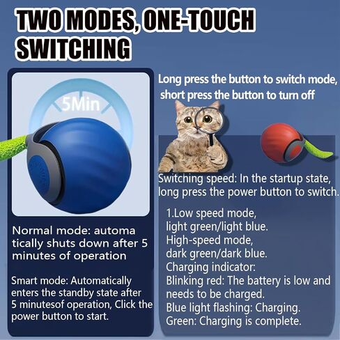 Interactive Cat Toys for Indoor Cats & Dogs, 2025 Newly Upgraded Version Tail 3.0 Cat Toys, Smart Interactive Cat & Dog Toy Ball, Automatic Moving Ball Christmas Birthday Gift for Pets (Orange) in Saudi Arabia