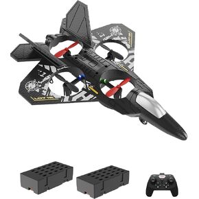 Drones for Kids,RC Plane for Over 12 Years of Age with 2 Batteries,Remote Control Airplane 2 CH Foam RC Helicopter, Fighter Jet Toys for Boys and Girls Black