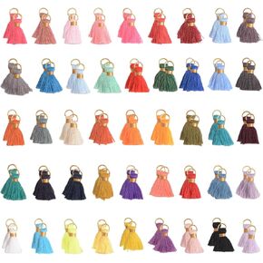Mini Tassels Charm, 90 PCS Mixed Color Mini Tiny Handmade Craft Tassels Charms Handmade Craft Tassels for DIY Jewelry Necklace Making Accessorie