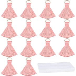 Sunnyclue 1 Box 100PCS DIY شرابات MINI MALA CRAFT TASSEL KIT مع حلقات القفز شرابات قطنية للحرف اليدوية قلادة مجوهر